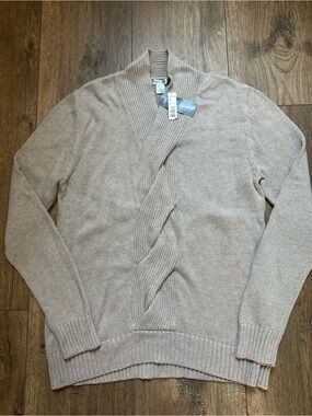 NWT! Willow Bay Sweater, Cozy Yarn, Braided Accent, Neutral, Soft, XL (18)
